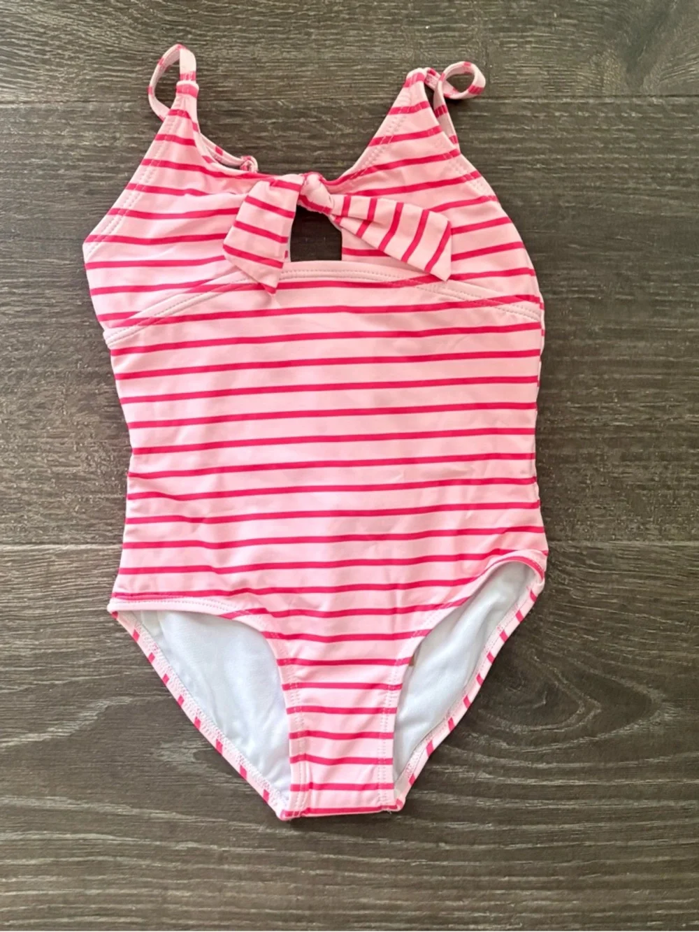 Snapper Rock Coral Stripe Bow Swimsuit - Size 4 NEW!